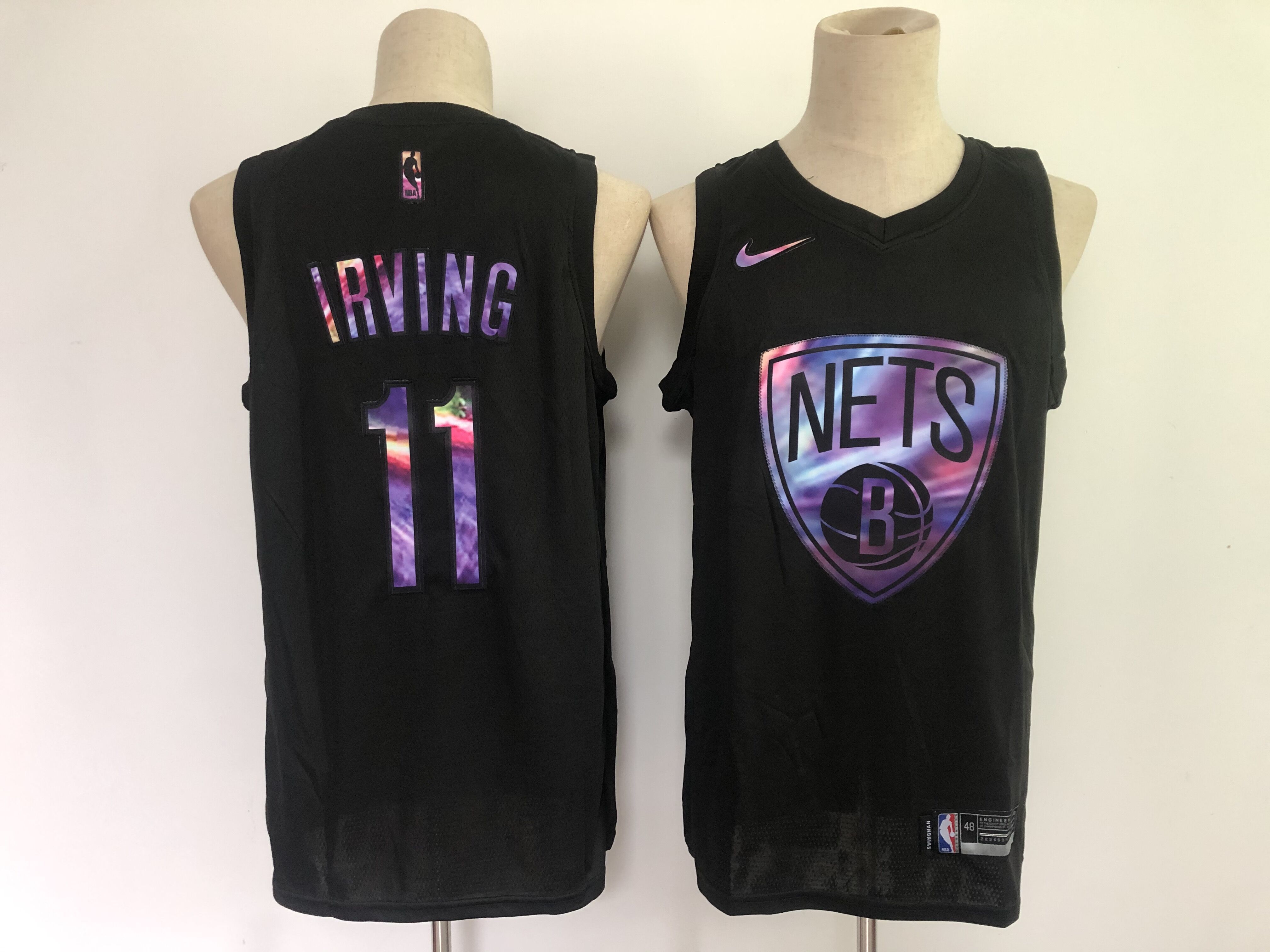 Men Brooklyn Nets #11 Irving Black Nike Limited Rainbow version 2021 NBA Jerseys